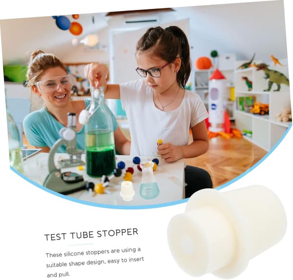 5 stk Erlenmeyer-kolbe glasspropp konisk rørplugg silikonkorkplugger for laboratorium