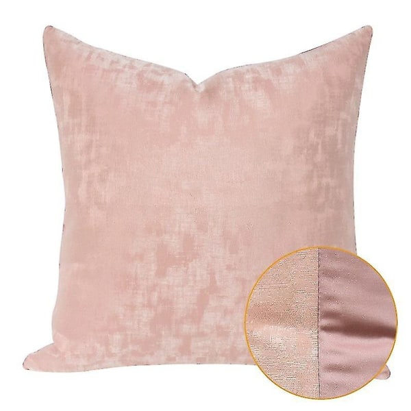 Knust Fløjl 2-delt Pudebetræk 18 X 18 Til Stue Soveværelse Normal Dekoration Luksus Hjem Seng Sofa - 45 X 45 Cm, 2stk-Lyse Pink