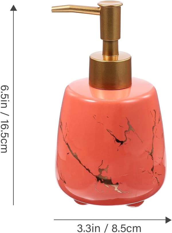 Keramisk sæbedispenserflaske 300 ml med rustfri pumpe, bærbart design
