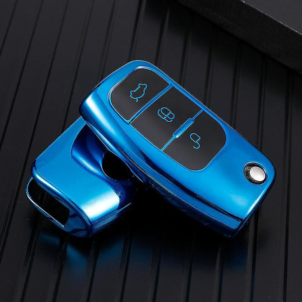 Bilnøgledæksel Finish Tpu 3-knaps bilnøgledækseletui Skal faldsikkert Blå Kompatibel med egnet