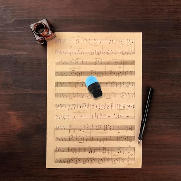 Musiknoderulle 6-linjers og 5-linjers nodesystem plaststempel