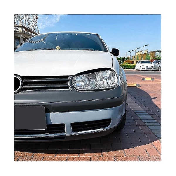 För Golf4 Mk4 Iv 1997-2005 Blank Svart Frontstrålkastare Skydd Garnityr Strip Eyebrow Cover Trim Stick-yuhao