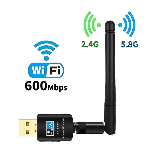 600Mbps USB WiFi Adapter Dobbelt Bånds Netværksmodtager