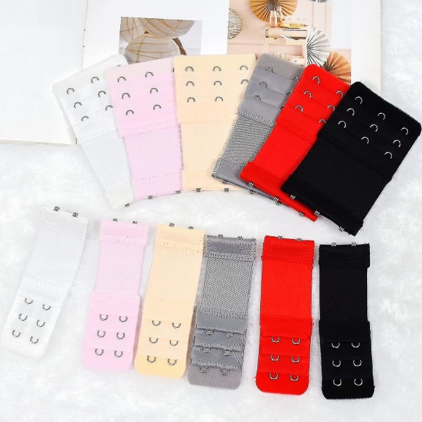 Bra Extender,bra Strap Extensions,women Elastic Extensions Bra Extender 3 Rows X 3 Hooks, 3 Rows X 2 Hooks,6 Color A-yuhao