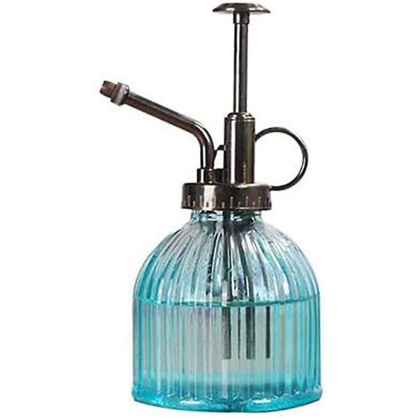 Vintage dekorativ botanisk vanningsflaske av glass med topppumpe, liten vannkannedusj, botanisk vanningsflaske