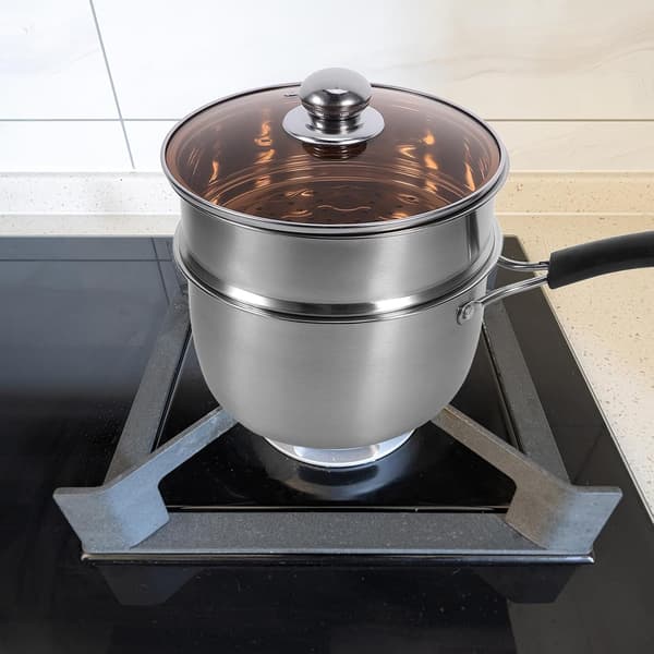 Damper Damppotte Sæt Rustfrit Stål Nonstick Overflade Ergonomisk Håndtag