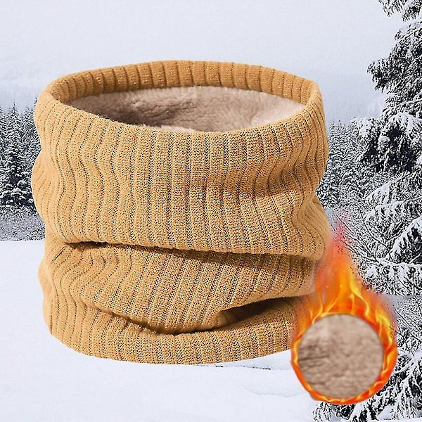 Vinterhalsduk för Män Fleece Ring Bandana Stickad Varm Solid Halsduk Kvinnor Halsvärmare B4-solid