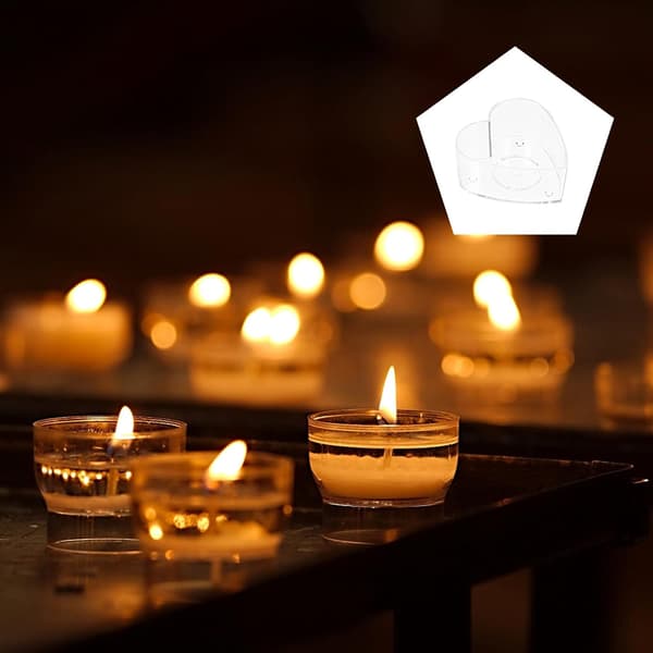 20 stk. hjerteformede plastikklysbeholdere Flammehemmende voksbeholdere DIY-lysformer