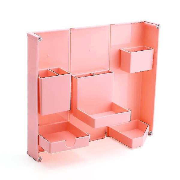 Sammenleggbar pennorganisering, søt magnetisk åpnings- og lukkeorganisering for kunstforsyning Pink