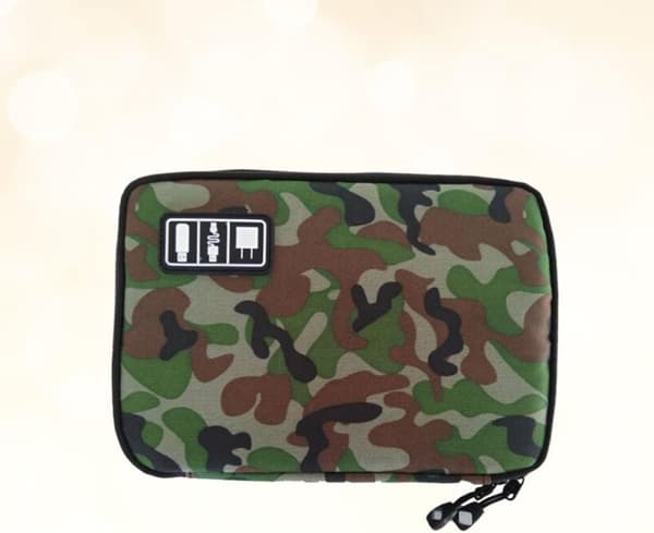 2-lags rejse digital pose camouflage grøn elektronik organizer