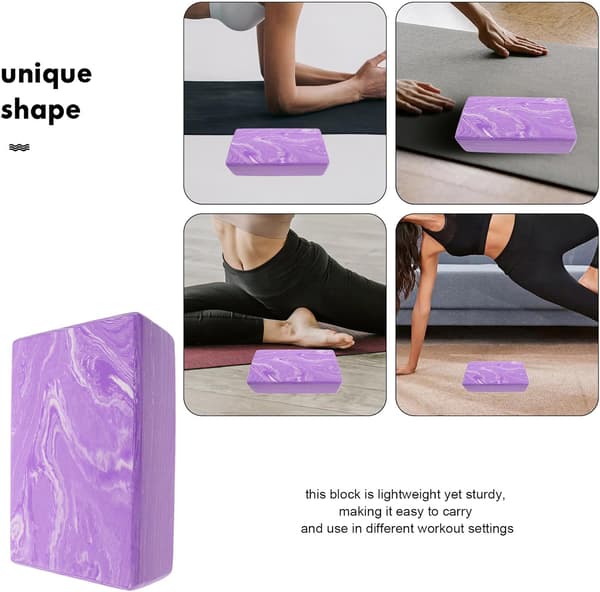 Yogablock Lila 2-pack Skum Högdensitet Rektangulära Lätta Ergonomiska Träningsblock