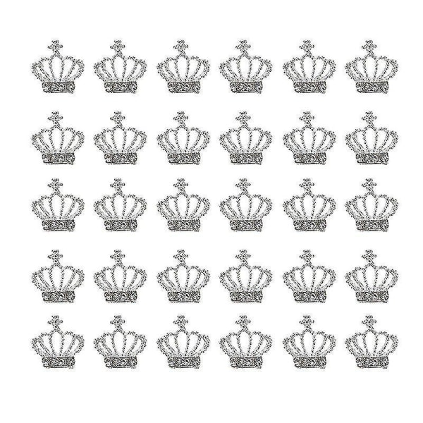 30pcs Elegant Crown Crown Criplads Diamond Nail