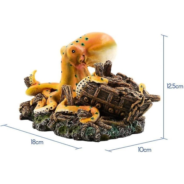 Akvarium Harpiks Ornament Livaktig Blekksprut Dekorasjon Under vann Simulering Landskap Fiskekum Dekor