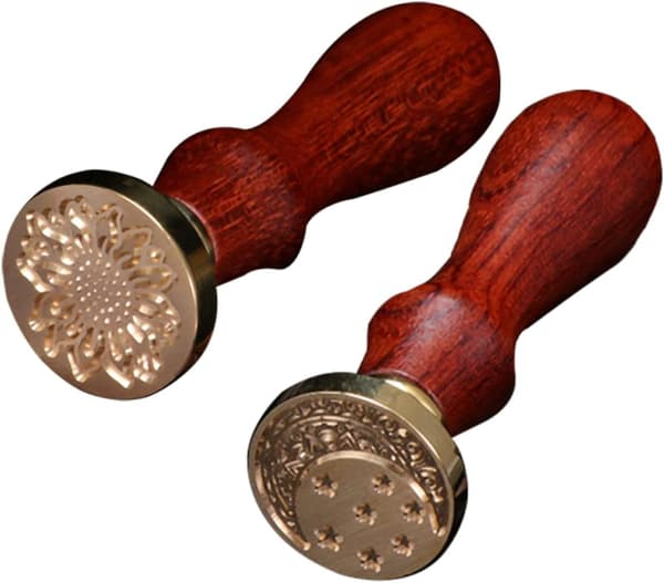 2 sett vintage brannmaling forsegling av seglstempel og for DIY-dekor konvolutter