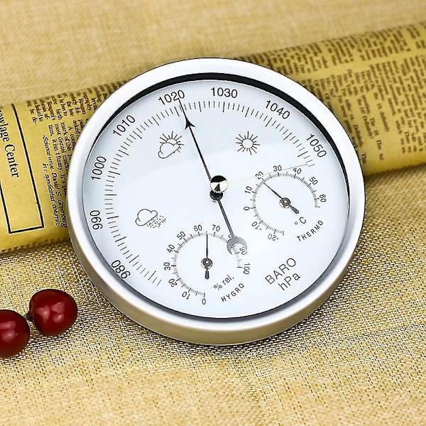 Digital Inomhus Hygrometer Bärbar 3 i 1 Väggmonterad Vädertermometer Barometer Hygrometer Hom