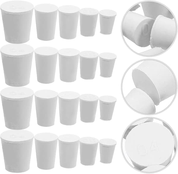 Gummiproppar Laboratorieförseglingspluggar 50-pack Blandade storlekar Vattentäta