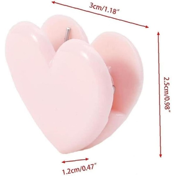 10 stk Søt rosa hjerteform Memoklemmer Fotoklemmer Plastbindeklips Papirklemmer