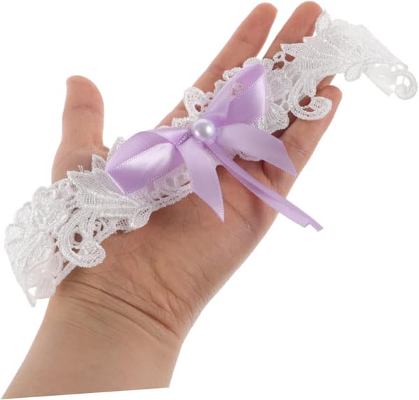 2 st pärlbåge strumpeband Elegant stretch spets blommig brudstrumpebandset