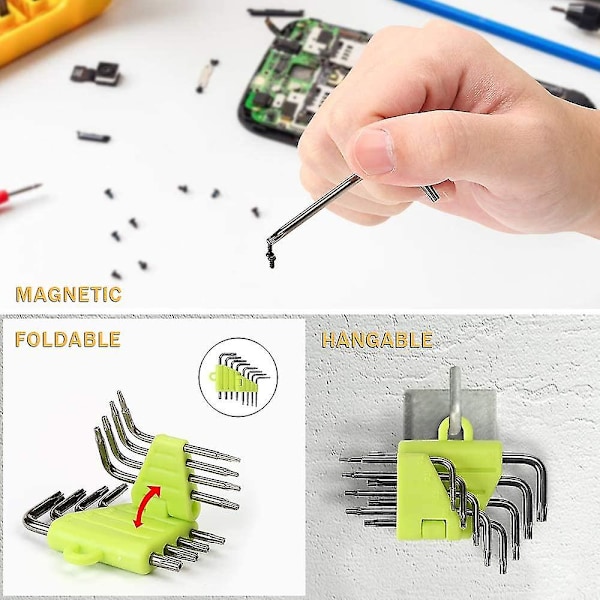 Offset Torx-nøkler, 8-delt Torx Allen-nøkkelsett, stjerneskrutrekker T5 T6 T7 T8 T9 T10 T15 T20
