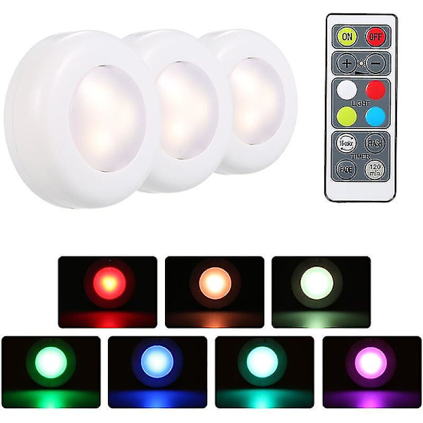 RGB LED-lys under skap med fjernkontroll og justerbar lysstyrke