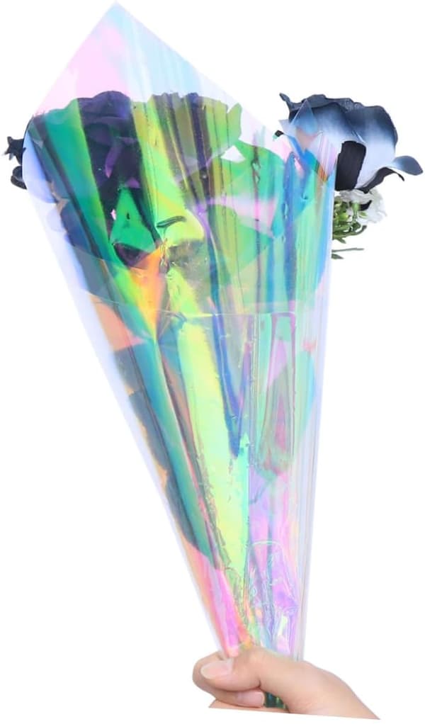 10 stk. iriserende filmcellofanpapir for blomsterbukettdekorasjon