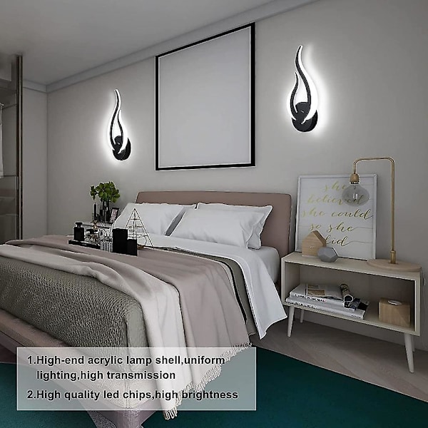 2 stk Moderne Akryl Vegglampe LED Dimmer