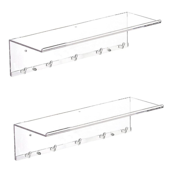 Klar Flydende Hylder Display Led, 2 Stk Dekorative Opbevaringshylder