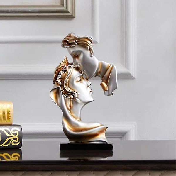 Figur Statue Harpiks Håndværk Ornament Stue Soveværelse Butik Cafe Dekoration Champagne