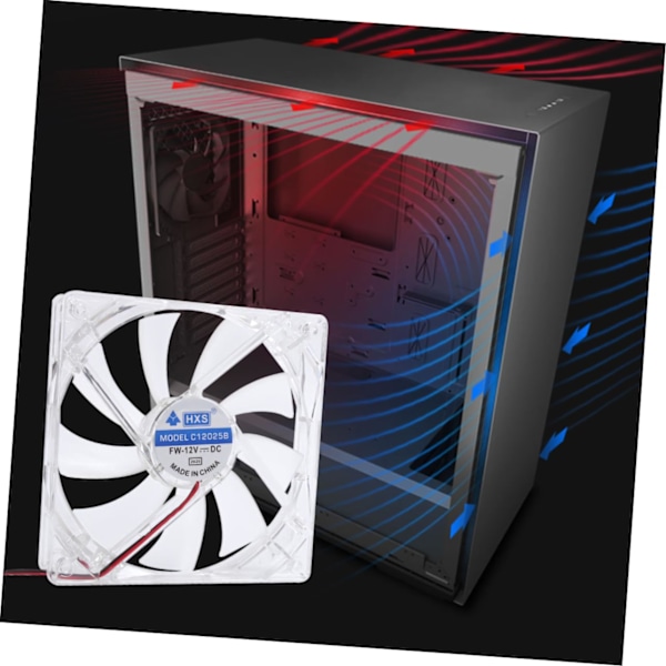 Kobber CPU Kjølevifte Stille 12cm Datamaskinkabinettvifte LED Radiator for Gaming
