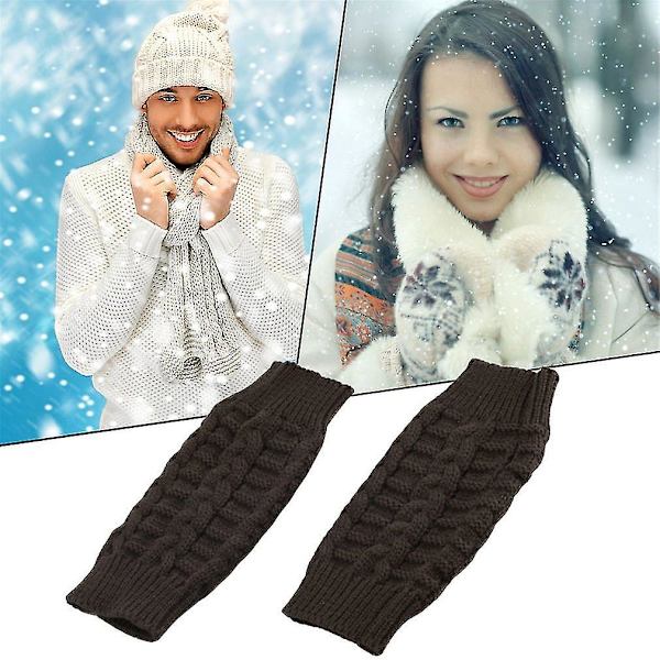 Unisex Stickade Fingerlösa Vintervantar Mjuka Varma