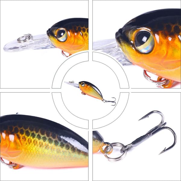Bioniska flytande fiskedrag set 6st 6cm 5g Minnow simuleringsbete