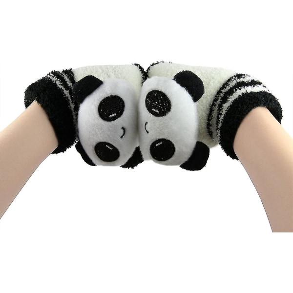 Søte Panda vinterull berøringsskjermhansker for kvinner jenter