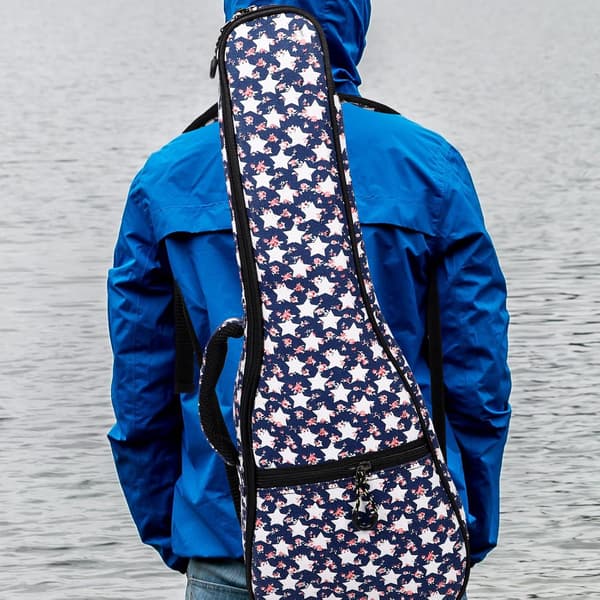 Bærbar lærred Ukulele bæretaske med åndbart lynlåsdesign og sidestrop