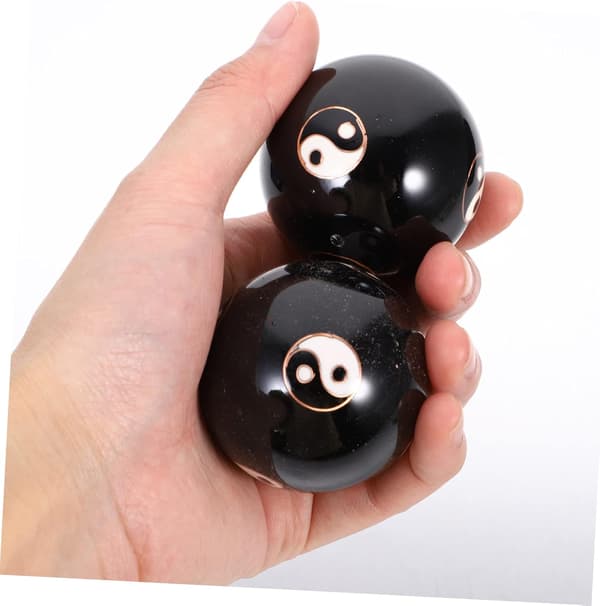 Metal håndtræningsbolde 2 stk. 47 mm Baoding stresslindrende massagebolde med emaljeoverflade