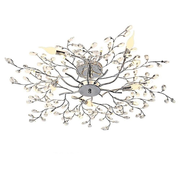 5-valaisimen 78 cm kattovalaisin LED-kristallivalaisin kromattua metallia
