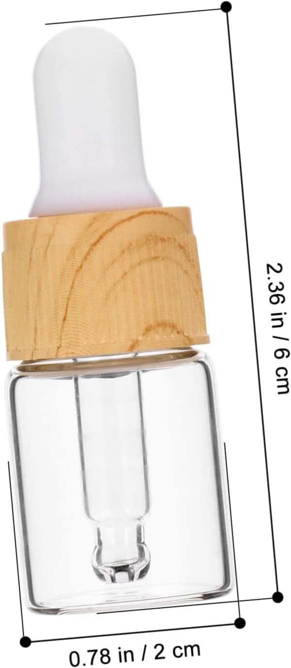 24 st påfyllningsbara glasdroppflaskor för eterisk olja, underförpackningsflaskor, reseglas och droppare för små behov