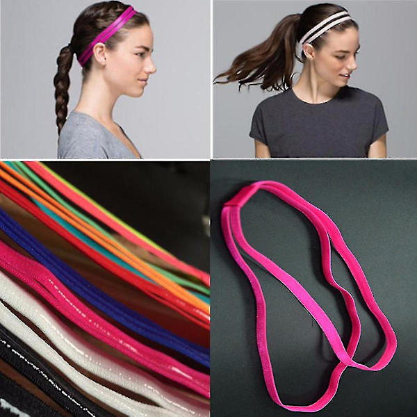 5 stk. Mode Kvinder Pige Dobbelt Elastisk Hårbånd Rose Red