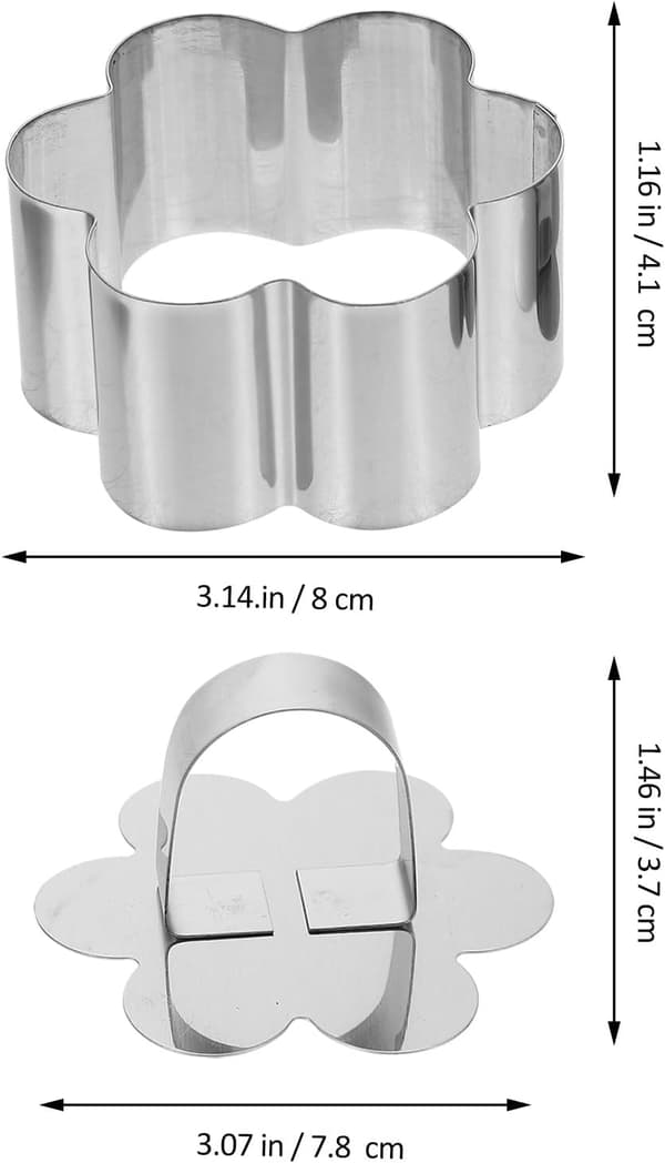 3 sett plommeblomst kake mousse ringer rustfritt stål kakeform med glatte kanter