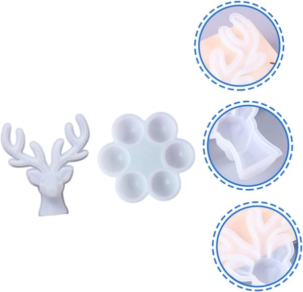 2 stk. Egg Smykkeoppbevaringsboks DIY Silikonformer Gevirdesign for øredobber og tilbehør