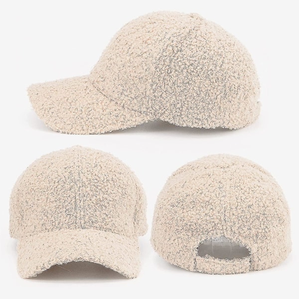 Varm-vinter baseball-capser Teddy-fleece imitert lammeull Hip-hop caps for menn kvinner-yuhao