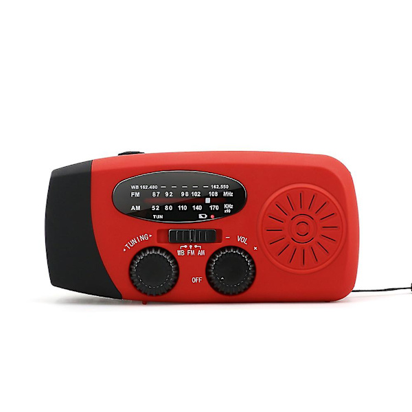 Hätäkäyttöinen käsikäyttöinen radio LED-taskulampulla hätätilanteisiin, AM/FM NOAA kannettava sääradio