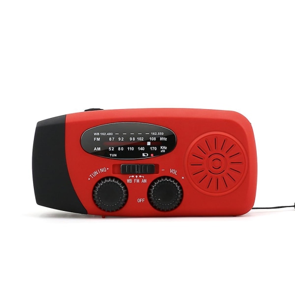 Nödhandvevsradio med led ficklampa för nödsituationer, Am/fm Noaa bärbar väderradio