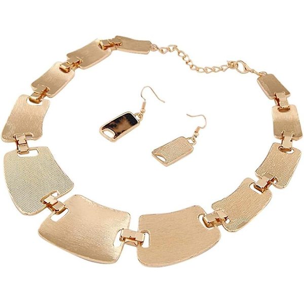 Bröllopshalsband Kvinna Mode Halsband Och 1 Par Örhängen Set (brun, Storlek)