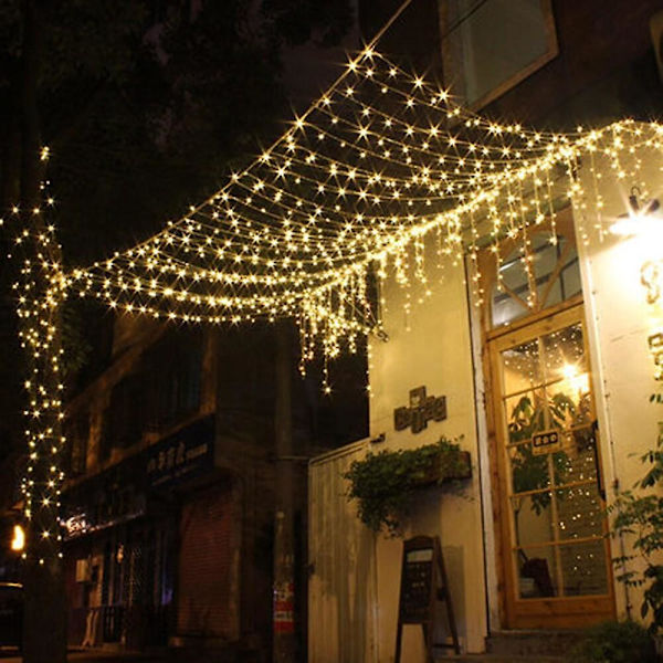 3x2m Lysstreng med 320 LED'er Varmt Hvid Fest Bryllup
