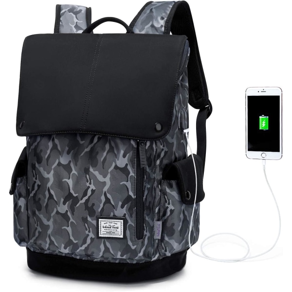 Laptop-rygsæk til mænd Daypack Daypack Skolerygsæk til 15,6 tommer bærbare computere