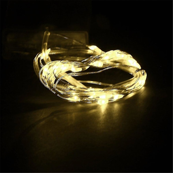 10m 100LED 3AA Batteri Silver Wire String Light Fjärrkontroll