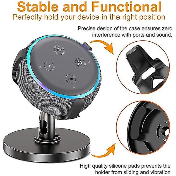 Bordholder Echo Dot 3. generasjon Skrivebord 360 Justerbar