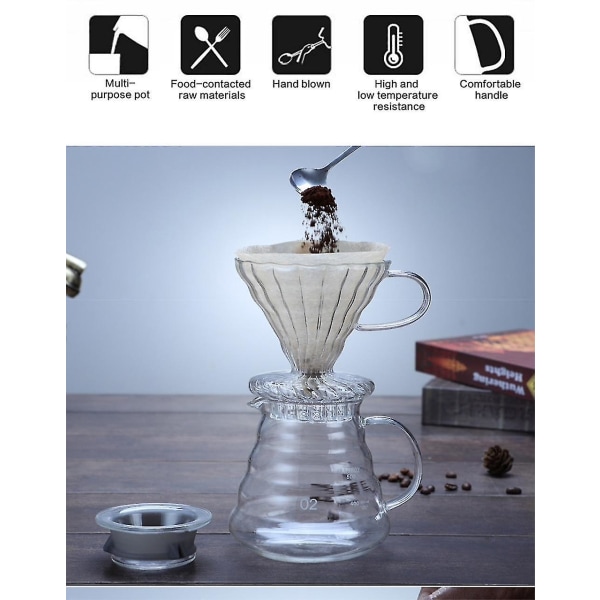 Høytemperaturbestandig glass kaffekannemaskin Dryppersett