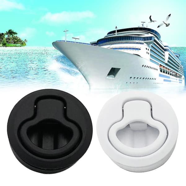 2\" Rund Låsbar Flush Pull Latch Ersättning Plast för Husvagn Marin Båt Southco - Svart