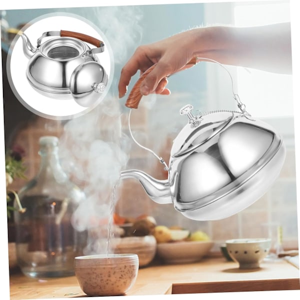 Rustfri stål tekande med fin si og infuser, tekedel med stor kapacitet til hjemmerestaurant
